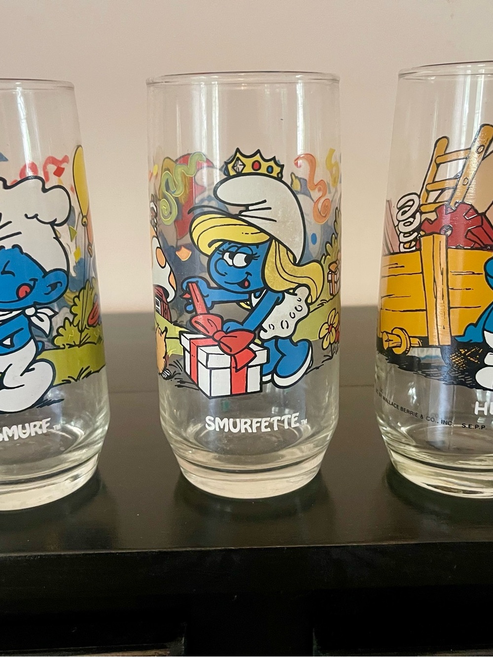1983 Smurf Collectible -  Vintage Character Glass - Smurfs Collectible